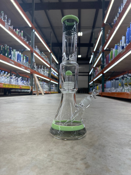 Metrix 14inch beaker dual ash catcher green black combination