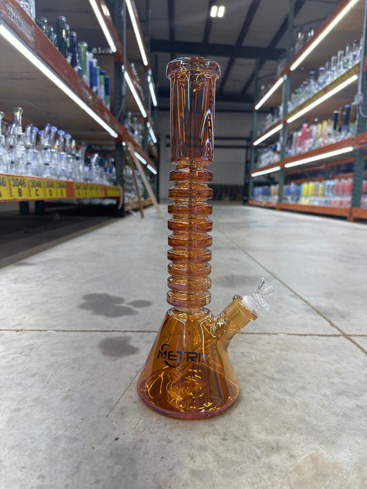 Metrix chrome brown beaker 14inch with spiral neck